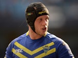 Chris Hill of Warrington Wolves in action during the Super League match between Warrington Wolves and St Helens at Etihad Stadium on May 18, 2014