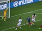 Mats Hummels of Germany scores his team's first goal on a header against Raphael Varane of France and past goalkeeper Hugo Lloris during the 2014 FIFA World Cup Brazil Quarter Final match between France and Germany at Maracana on July 4, 2014