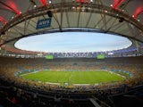 A general view of the stadium during the 2014 FIFA World Cup Brazil round of 16 match between Colombia and Uruguay at Maracana on June 28, 2014