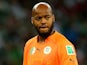 Goalkeeper Rais M'Bolhi of Algeria looks on during the 2014 FIFA World Cup Brazil Round of 16 match between Germany and Algeria at Estadio Beira-Rio on June 30, 2014