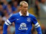 Tony Hibbert of Everton in action during the Pre Season Friendly match between Blackburn Rovers and Everton FC at Ewood Park on July 27, 201