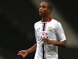 Brendan Galloway of MK Dons in action during the Pre-Season Friendly match between MK Dons and Tottenham Hotspur XI at Stadium mk on July 31, 2013