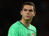 James Shea, Arsenal goalkeeper looks on during the FA Youth Cup Final 1st Leg match between Arsenal and Liverpool at The Emirates Stadium on May 22, 2009