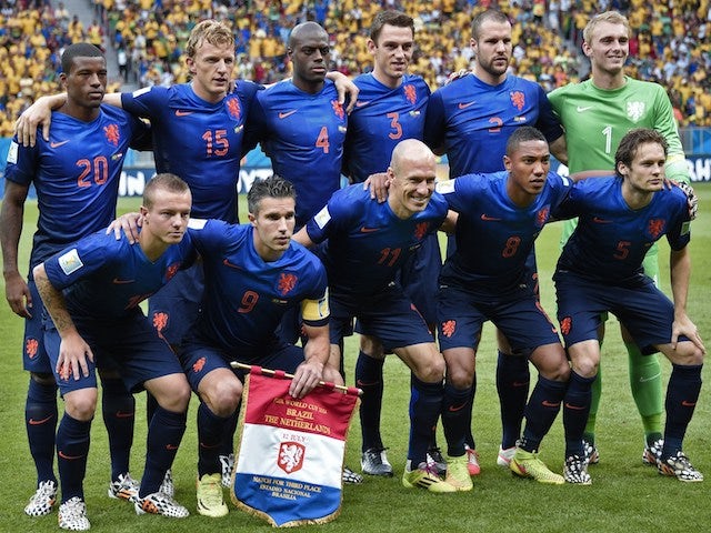 Netherlands lineup for the 3rd place playoff against Brazil on July 12, 2014