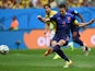 Netherlands' forward and captain Robin van Persie takes a penalty kick to score a goal during the third place play-off football match against Brazil on July 12, 2014