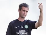 Manager Ronny Deila of Celtic Glasgow reacts on the touchline during the Pre Season Friendly between SK Rapid Wien and Celtic Glasgow at Gerhard-Hanappi-Stadium on July 6, 2014