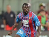 Souleymane Doukara of Catania during the Serie A match between Calcio Catania and FC Internazionale Milano at Stadio Angelo Massimino on September 1, 2013