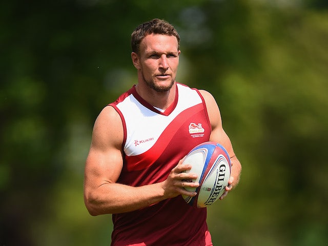 Tom Powell in action during the England Sevens Squad Announcement for the Commonwealth Games on July 9, 2014 in London, England