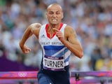 Andy Turner competing in the men's 110m hurdles on August 8, 2012
