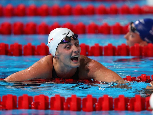 Great Britain's Francesca Halsall after competing during the Swimming Women's 50m Freestyle preliminaries heat seven on day fifteen of the 15th FINA World Championships in Barcelona on August 3, 2013
