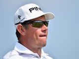 Lee Westwood of England waits on the ninth tee during the second round of The 143rd Open Championship at Royal Liverpool on July 18, 2014