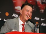 Manchester United's newly-appointed Dutch manager Louis van Gaal addresses a press conference at Old Trafford in Manchester, north-west England, on July 17, 2014