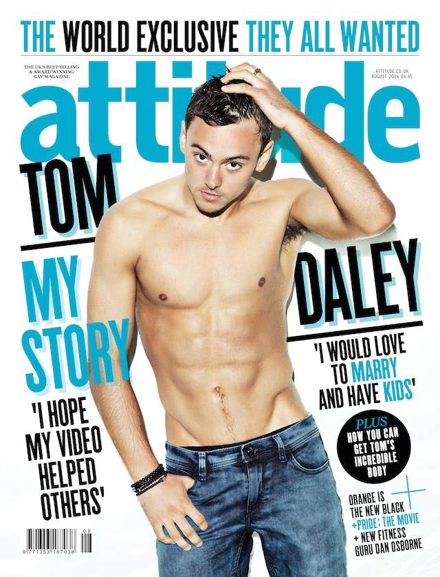 Tom Daley on the cover of Attitude magazine (full-size version)
