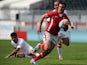 Wales' Nicholas Griffiths runs with the ball during the rugby match between Wales and Georgia at the 'Seven's Grand Prix Series' rugby tournament at the Matmut Stadium in Lyon on June 9, 2013.