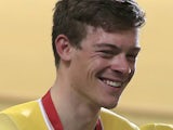 A happy Alex Edmondson after winning the men's 4000m individual pursuit for Australia on July 25, 2014