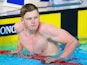 England's Adam Peaty after setting a new Games record during the 100m breaststroke heat on July 25, 2014