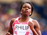 Asha Philip competes during the women's 100m heats at Hampden Park, Glasgow on day four of the 2014 Commonwealth Games on July 27, 2014