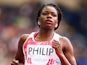 Asha Philip competes during the women's 100m heats at Hampden Park, Glasgow on day four of the 2014 Commonwealth Games on July 27, 2014