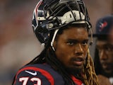 Brennan Williams #73 of the Houston Texans during a preseason game at AT&T Stadium on August 29, 2013