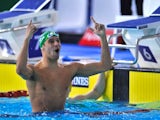 South Africa's Chad le Clos celebrates winning the men's 200m butterfly on July 26, 2014