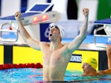 Dan Wallace celebrates winning gold for Scotland in the 400m individual medley on July 25, 2014