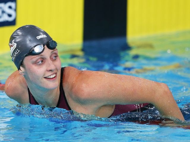 England's Francesca Halsall after the women's 50m freestyle heat on July 25, 2014