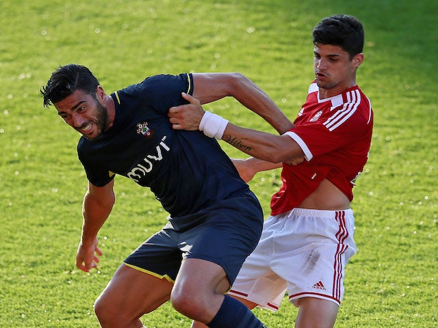 Graziano Pelle of Southampton in action during the Pre Season Friendly between Swindon Town and Southampton on July 21, 2014