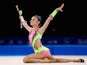 Laura Halford of Wales competes in the Clubs Rotation of the Individual All-Around Rhythmic Gymnastics at the SSE Hydro during day two of the Glasgow 2014 Commonwealth Games on July 25, 2014