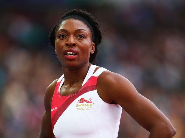Margaret Adeoye of England looks on after competing in the Women's 400 metres heats at Hampden Park Stadium during day four of the Glasgow 2014 Commonwealth Games on July 27, 2014