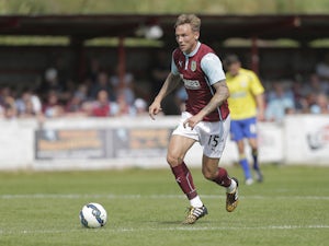 Matt Taylor of Burnley in action during the pre-season friendly between Accrington Stanley and Burnley at the Store First Stadium on July 26, 2014