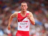 England's Richard Kilty during the men's 100m heats on July 27, 2014