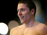 Roberto Pavoni looks on after winning the Men's 400m Individual Medley Final on day two of the British Gas Swimming Championships 2014 at Tollcross International Swimming Centre on April 10, 2014 