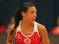 Stacey Francis of England lines up a pass during the ZEO International Netball Tri Series match between England and Jamaica at Wembley Arena on January 18, 2014
