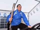 Team Scotland boxer Stephen Lavelle with the Queen's baton on July 23, 2014