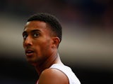Andrew Osagie of England looks on after he competes in the Men's 800 metres heats at Hampden Park during day six of the Glasgow 2014 Commonwealth Games on July 29, 2014