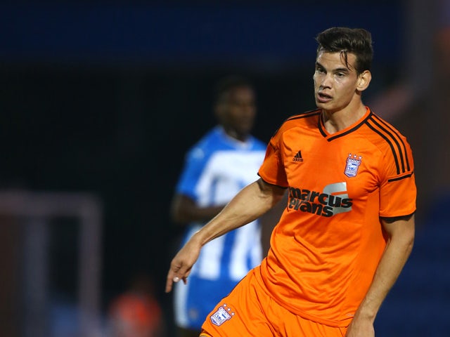 Balint Bajner of Ipswich looks to attack during the Pre Season Friendly match between Colchester United and Ipswich Town at The Weston Homes Community Stadium on July 23, 2014
