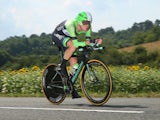 Bauke Mollema of The Netherlands and the Belkin Pro Cycling Team in action during the twentieth stage of the 2014 Tour de France, a 54km individual time trial stage between Bergerac and Perigueux, on July 26, 2014