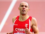 Dai Greene of Wales compete in Men's 400 metres hurdles heats at Hampden Park during day seven of the Glasgow 2014 Commonwealth Games on July 30, 2014 