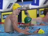 Daniel Tranter of Australia celebrates winning the gold medal in the Men's 200m Individual Medley Final at Tollcross International Swimming Centre during day six of the Glasgow 2014 Commonwealth Games on July 29, 2014