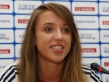  Emelia Gorecka of Great Britain attends a press conference ahead of the European Athletics Junior Championships 2013 on July 17, 2013