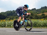 Geraint Thomas of Great Britain and Team SKY in action during the twentieth stage of the 2014 Tour de France, a 54km individual time trial stage between Bergerac and Perigueux, on July 26, 2014