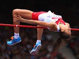 England's Isobel Pooley competing during the women's high jump qualification on July 30, 2014