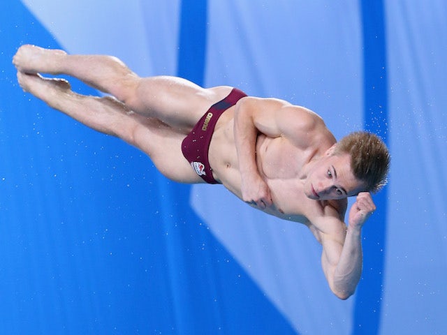 England's Jack Laugher competes in the Commonwealth Games men's 1m springboard final at the Royal Commonwealth Pool in Edinburgh on July 30, 2014