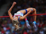 Jayne Nisbet of Scotland competes in the Women's High Jump qualification at Hampden Park during day seven of the Glasgow 2014 Commonwealth Games on July 30, 2014