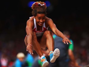 England's Sawyers leaps to long jump silver