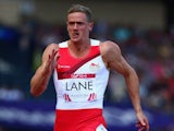 John Lane competes in the 100m during the men's decathlon on July 28, 2014
