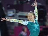 Australia's gymnast Lauren Mitchell performs on the floor during the women's qualification of the artistic gymnastics event of the London Olympic Games on July 29, 2012