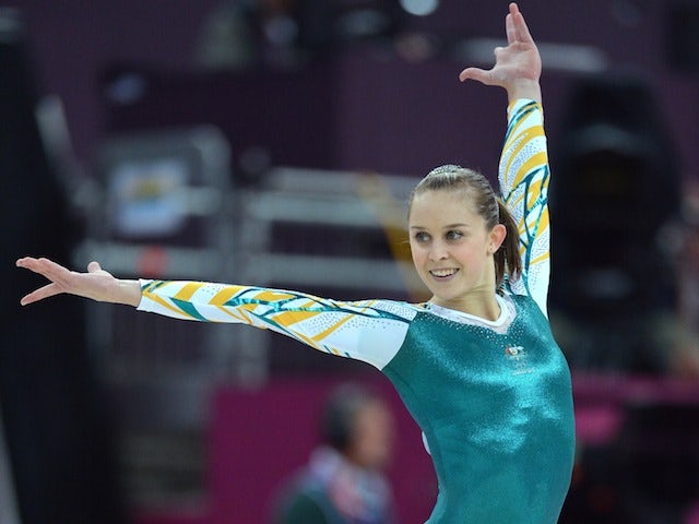 Australia's gymnast Lauren Mitchell performs on the floor during the women's qualification of the artistic gymnastics event of the London Olympic Games on July 29, 2012