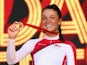Lizzie Armitstead of England celebrates with her gold medal after the Women's Cycling Road Race during day eleven of the Glasgow 2014 Commonwealth Games on August 3, 2014