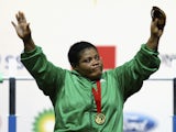 Gold Medalist Loveline Obiji of Nigeria after winning the Women's Heavyweight Powerlifting at Scottish Exhibition And Conference Centre during day ten of the Glasgow 2014 Commonwealth Games on August 2, 2014